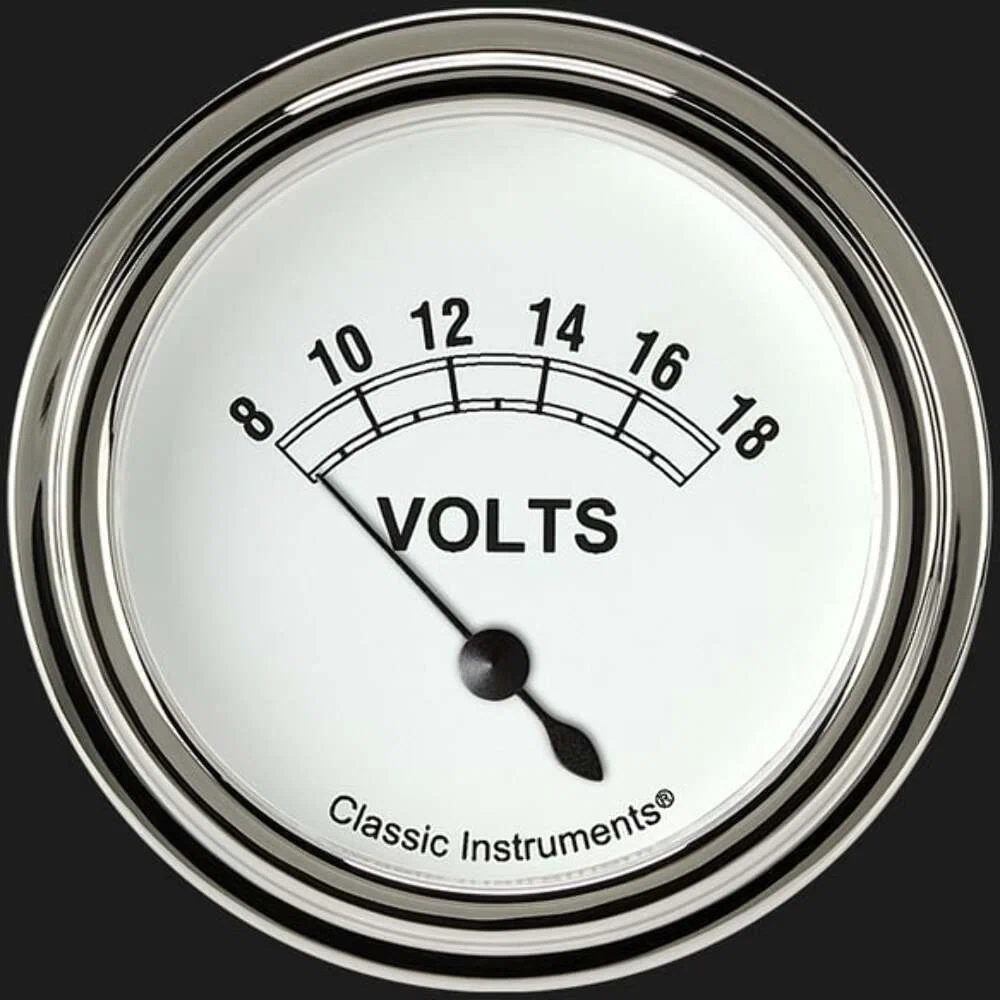 Classic White 2 5_8_ Volt Gauge CW230SLF